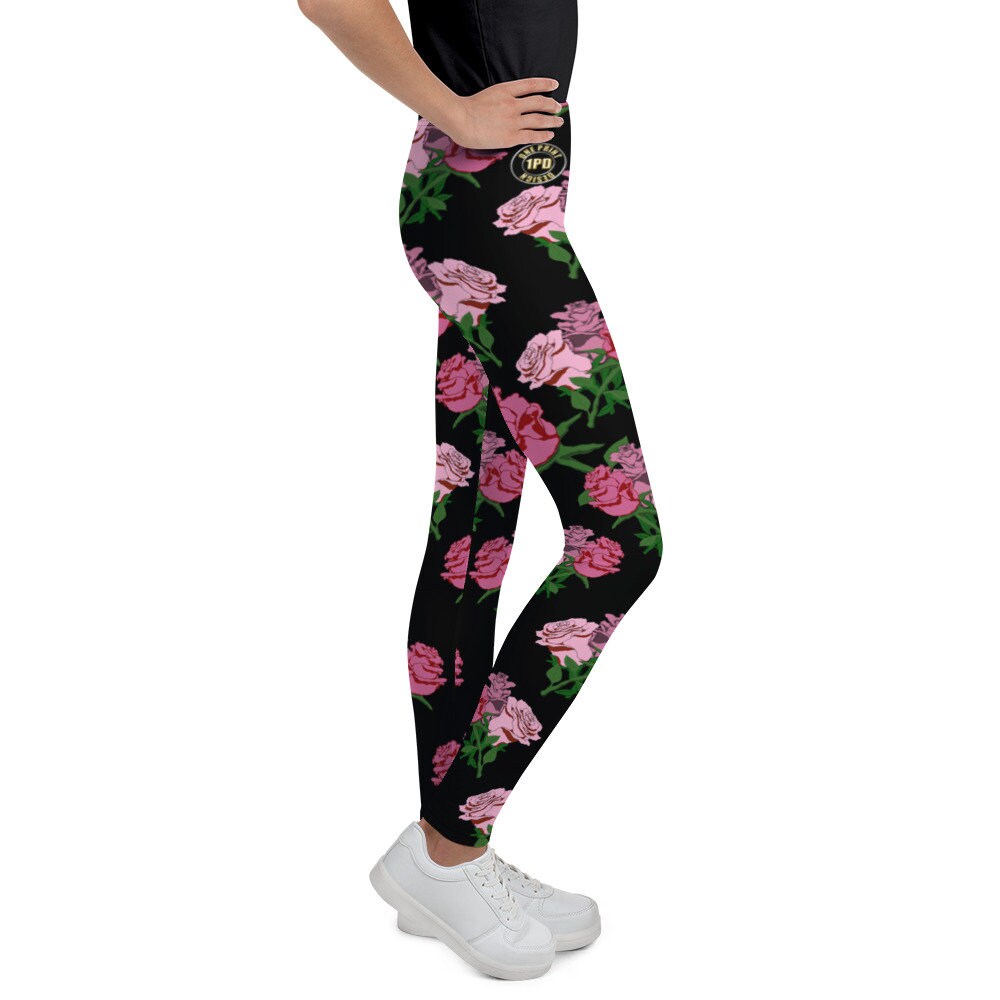 Pink Roses4 Youth Leggings Toddler Leggings Leggings Roses Etsy UK