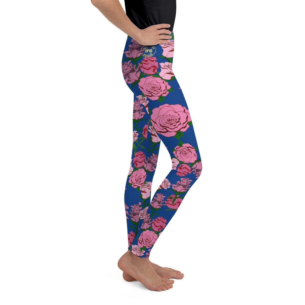 Pink Roses3 Youth Leggings Toddler Leggings Leggings Roses Etsy UK