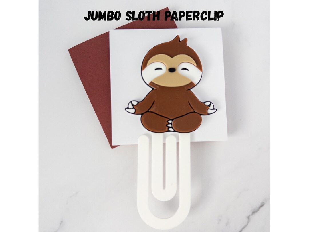 Jumbo Sloth Paperclip | 3D Printed Large Bookmark | Animal Planner ...