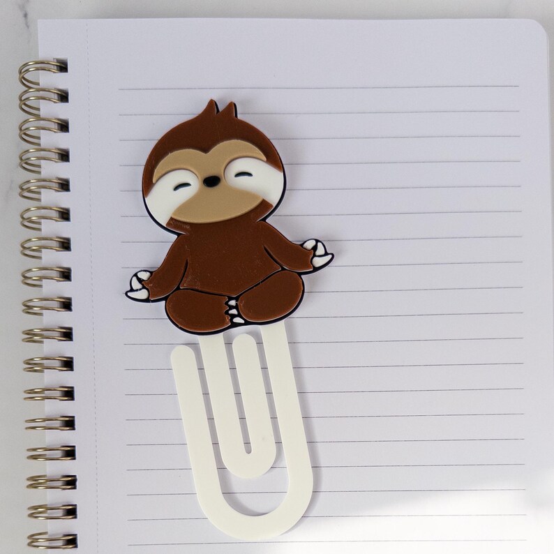 Sloth Bookmark Paperclip Book Marker Page Holder Reading Accessory Desk ...