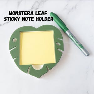 3D Printed Monstera Leaf Sticky Note Holder: Teacher Desk Organizer