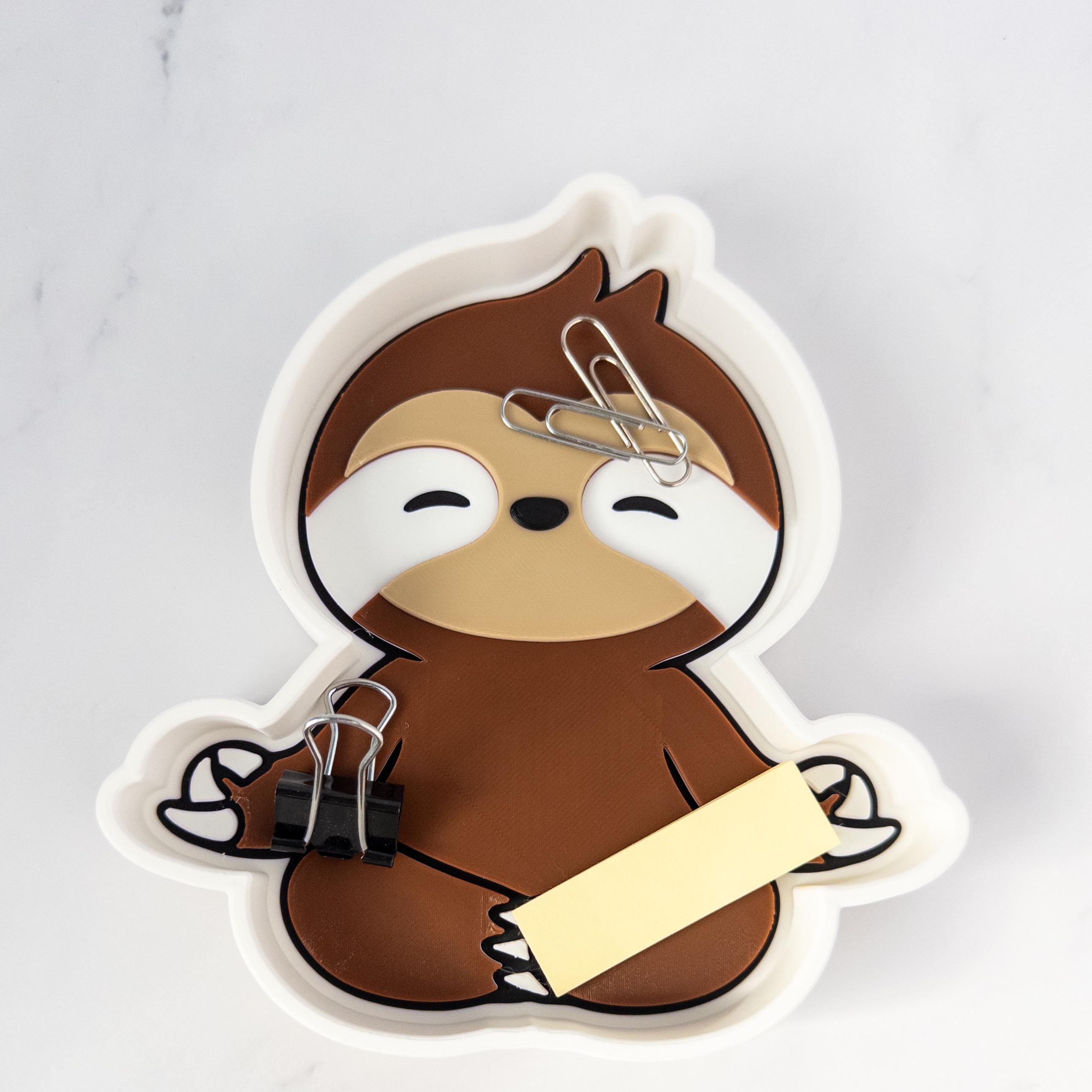 Sloth Desk Organizer Meditation Office Accessory Set Cute Workspace ...