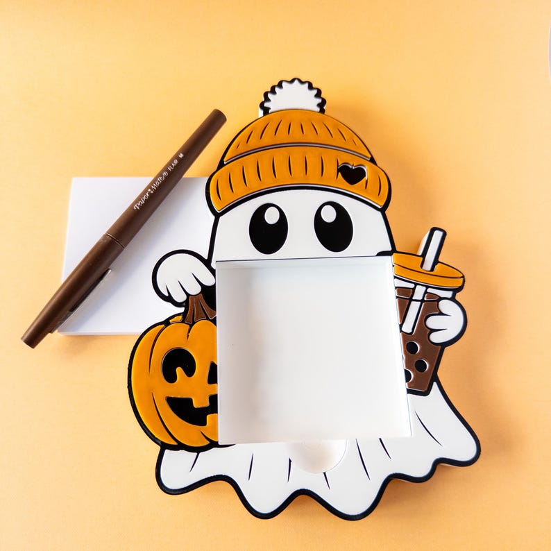 Fall Ghost Sticky Note Holder: 3D Printed Halloween Desk Decor - Etsy