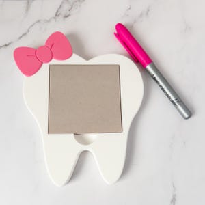 Tooth Sticky Note Holder Desk Accessory Shaped Memo Organizer Dental Office Decoration Idea Dentist Gift Hygienist Present Orthodontist Item