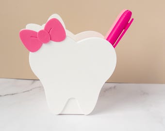 Tooth Pen Holder Desk Organizer Dental Office Accessory Gift Student Shaped Container Decoration Hygienist Present Idea Dentist Supply Decor