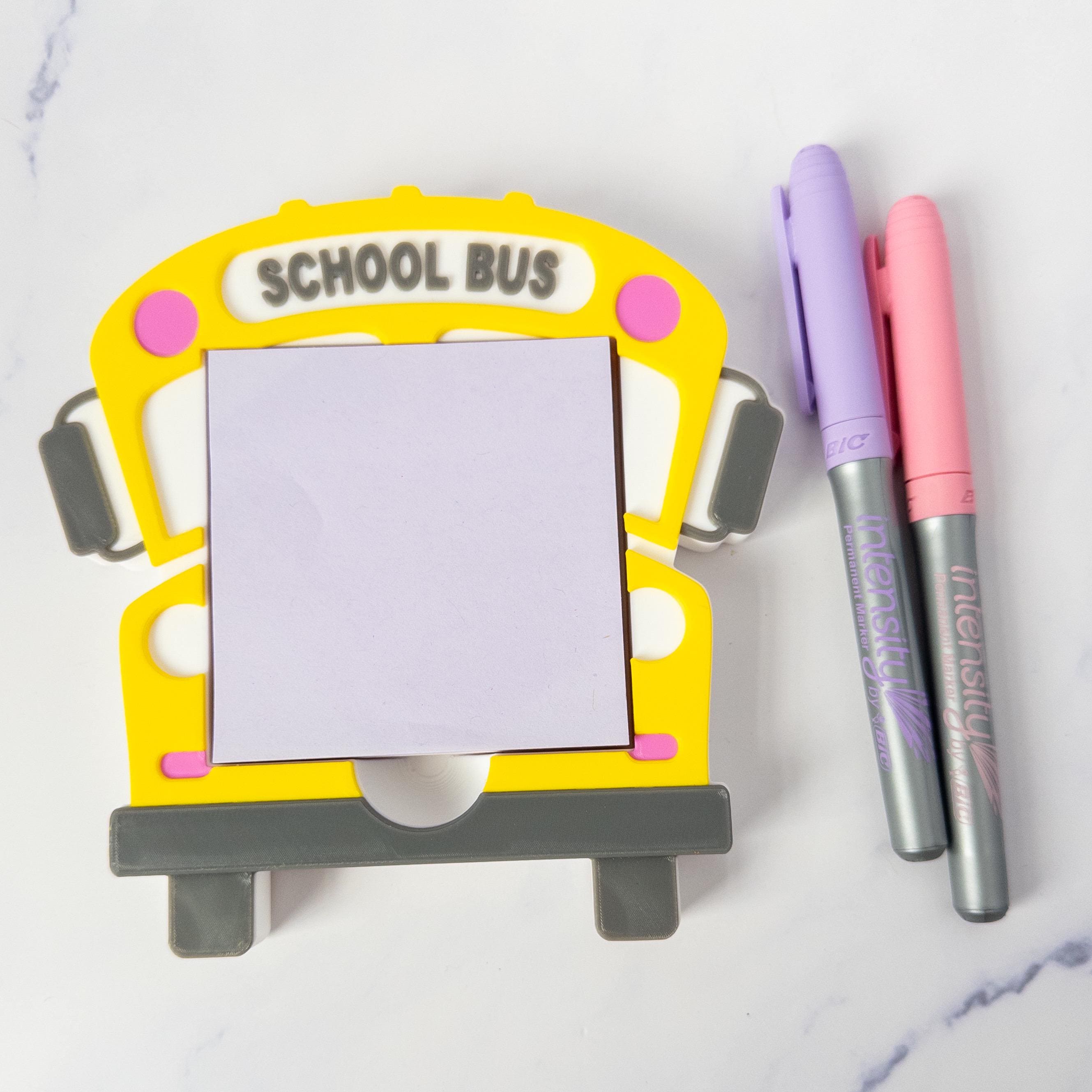 School Bus Notepad Sticky Note Holder Desk Organizer Teacher ...