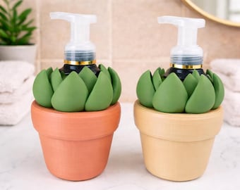 Succulent Foaming Soap Holder Bathroom Organizer Counter Stand Plant Design Terracotta Pot Dish Accessory Themed Gift Decor Sink Display