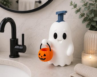 Ghost Foaming Soap Holder Halloween Bathroom Decor Jack Lantern Spooky Sink Accessory October Home Decoration Hand Wash Pump Bottle Stand