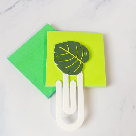 Monstera Leaf Bookmark Tropical Design Plant Accessory Desk Organization Page Marker Green Leaf Shaped Clip Book Holder Reading Gift Nature