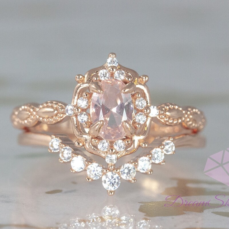 Rose Gold Morganite Ring - Etsy