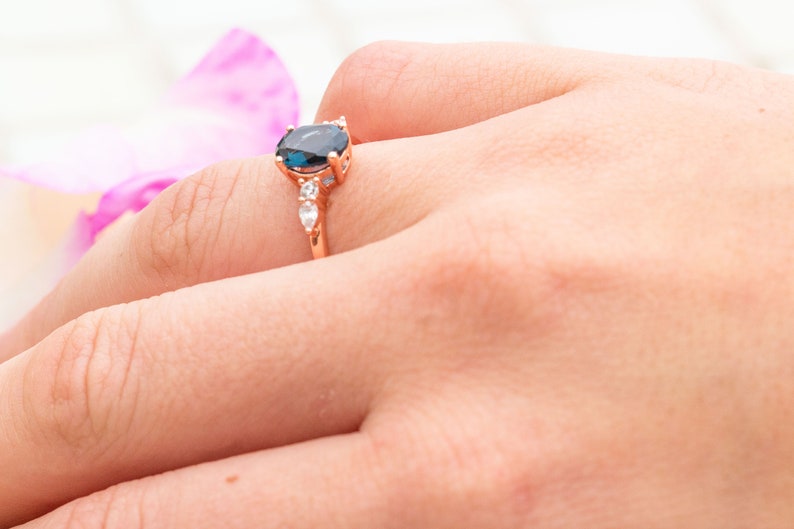 Valentines Oval Cut Anniversary Blue Gemstone Engagement Gift for Her London Blue Topaz Ring