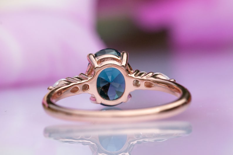 Valentines Oval Cut Anniversary Blue Gemstone Engagement Gift for Her London Blue Topaz Ring