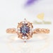 Vintage Alexandrite Ring  - 14k Rose Gold Vermeil - Engagement Ring - Promise Ring - June Birthstone - Anniversary - Gift for Her 