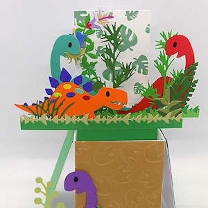 Handmade Dinosaur Pop Up 3D Birthday Card: Personalized Free