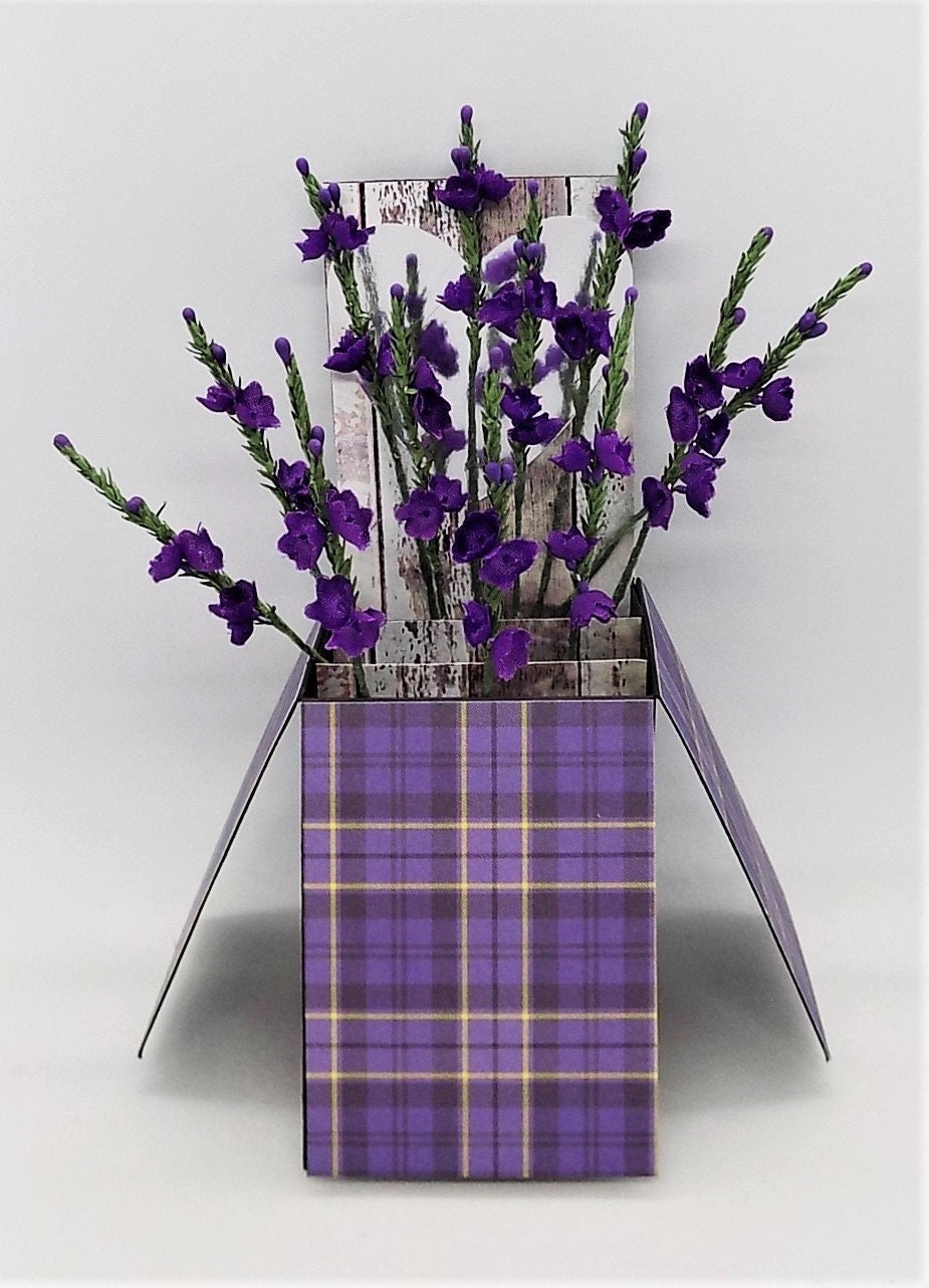 Bouquet of Heather Calluna Vulgaris, Erica, Ling Decorated Satin