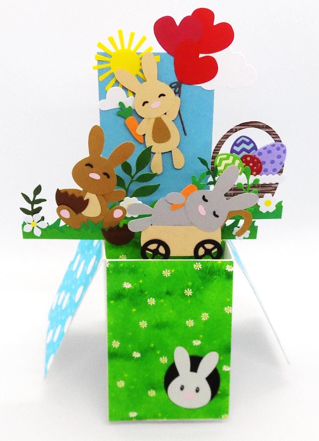 Easter Holiday Exploding Box Handmade Greetings Card With Easter ...