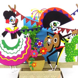 Day of the Dead Pop-Up Card, Handmade Exploding Box, Custom Personalization.
