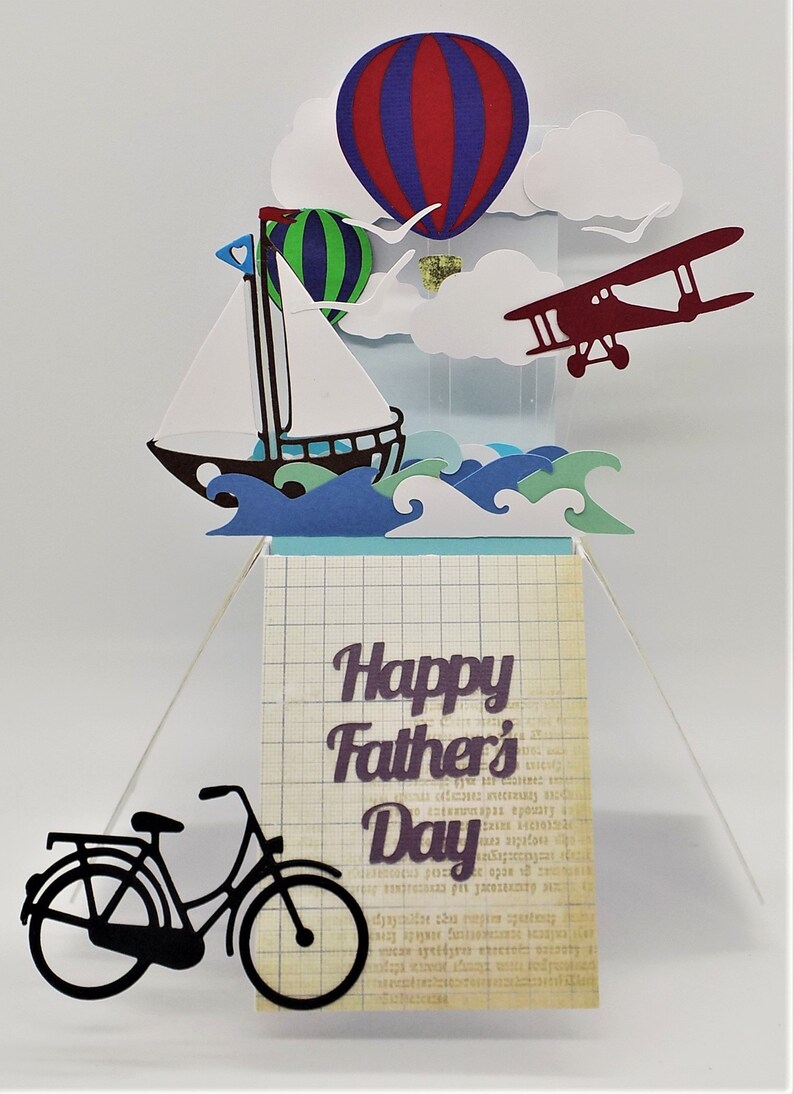 pop up birthday get well sailing travel adventure gap year theme handmade  exploding box card free custom personalisation personalize free