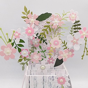 Kartka typu pop-up z bukietem kwiatów - urodziny 3D, powrót do zdrowia, dziękuję - spersonalizowana za darmo.