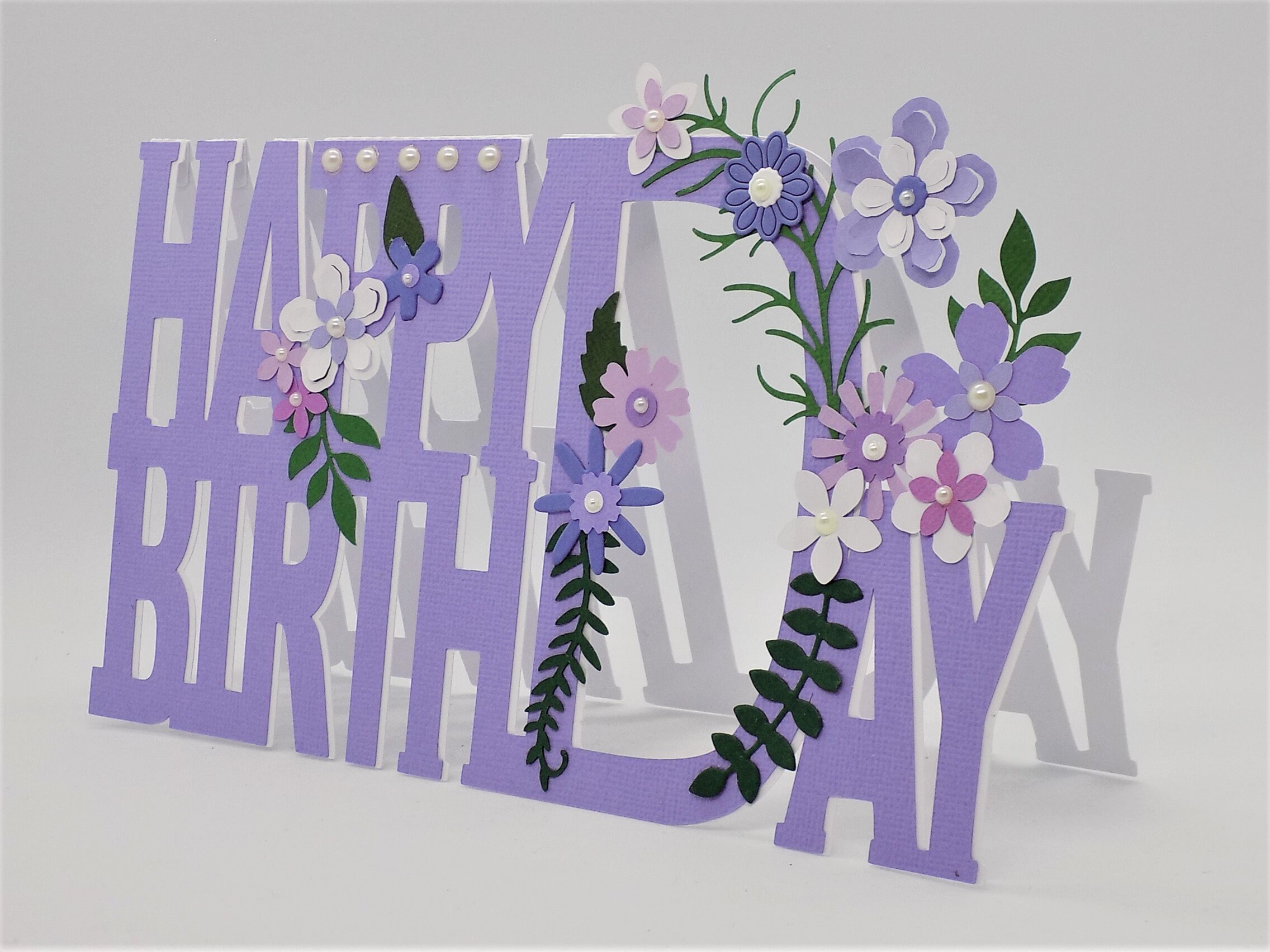 Luxury Birthday cut out flower card for your choice of name or Etsy
