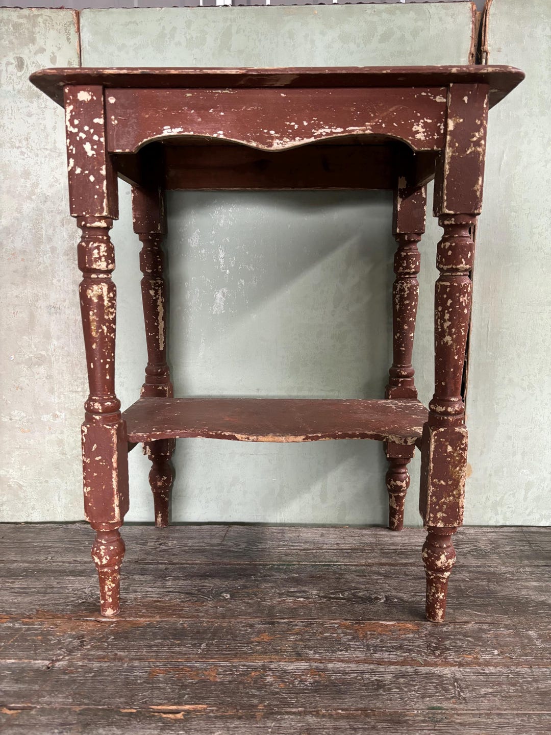 Antique Painted Pine Table Chippy Paint Time Worn Patina - Etsy - Patina On Pine Wood Furniture Restoration
