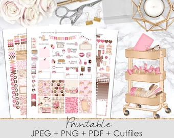 PLANNER ADDICT Printable Planner Stickers | Weekly Planner Sticker Kit | Erin Condren Vertical | Travelers Notebook | Functional | Deco