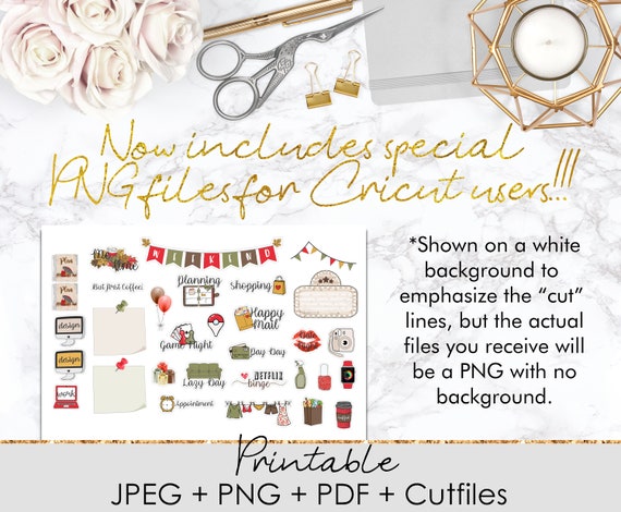 FLORAL FALL Printable Planner StickersAutumn Weekly Planner Sticker KitFunctional StickersDigital StickerSilhouetteCricut Cutfiles