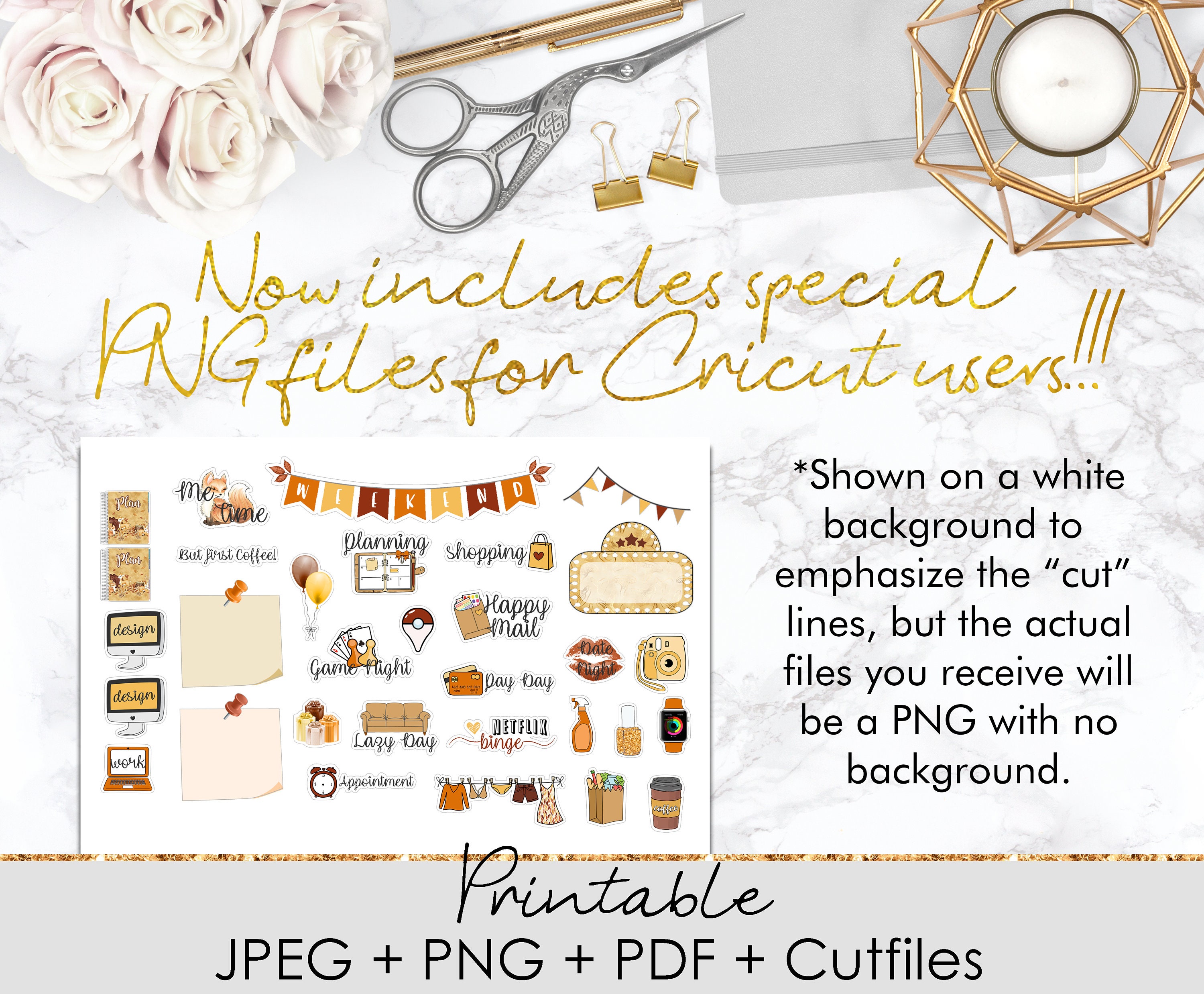 WOODLAND Printable Planner Stickers | Weekly Planner Sticker Kit | Erin ...