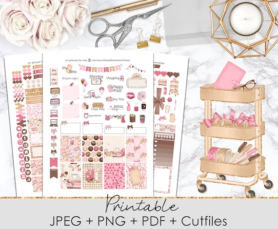 PLANNER ADDICT Printable Planner Stickers | Weekly Planner Sticker Kit | Erin Condren Vertical | Travelers Notebook | Functional | Deco