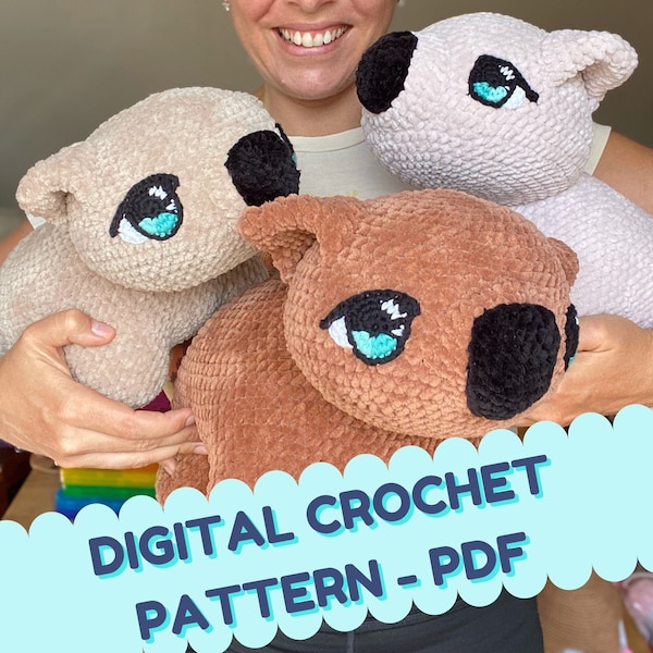 DIGITAL Crochet PATTERN pdf / Crochet Wombat /  Amigurumi wombat / Australian animal pattern