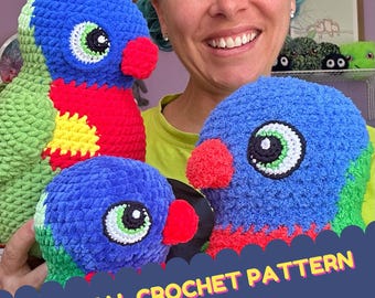 Häkelanleitung: Regenbogen-Lori (DIGITAL PDF)