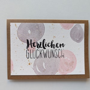 Karte Herzlichen Glückwunsch - handgemachtes Unikat