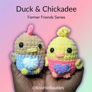 Farmer Friends Amigurumi Duck and Chickadee 2 in 1 Crochet Pattern for Markets