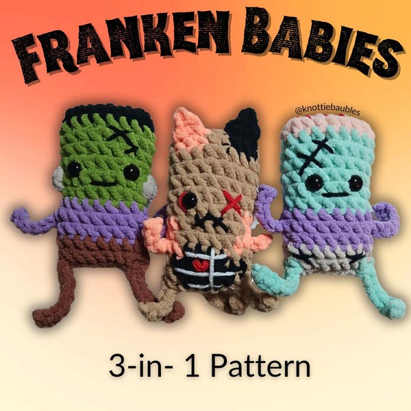 Franken Babies Amigurumi szydełkowy wzór zombie