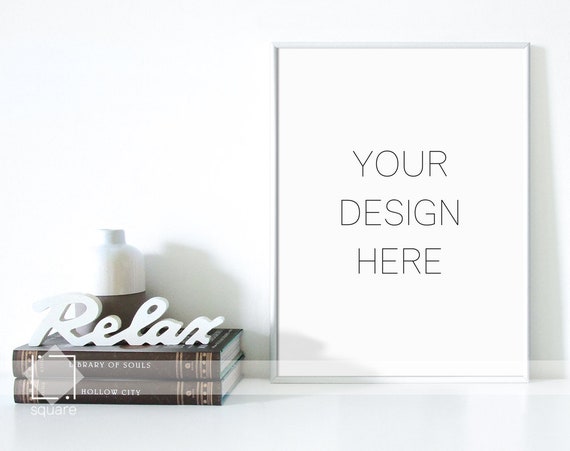 White Frame Mockup Styled Stock White Mockup Empty Frame