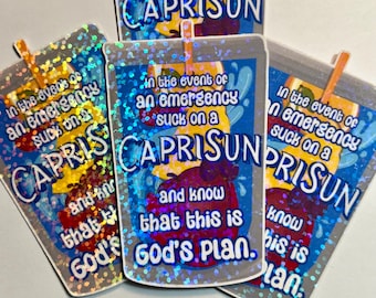 Trixie and Katya Capri Sun Holographic Sticker, Funny Queens UNHhhh Quote