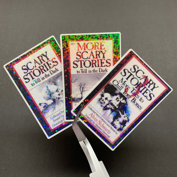 Scary Stories book stickers • 90s Nostalgia • Haunted House • Pale Lady • Big Toe • Tell in the Dark Humor • Horror Fiction • YA Books