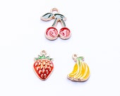 10pcs Fruit charms Enamel Charms Pendant fruits Fruits DIY For Eardrop Earring Jewellery