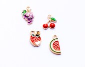 10pcs Fruit charms Enamel Charms Pendant fruits Fruits DIY For Eardrop Earring Jewellery