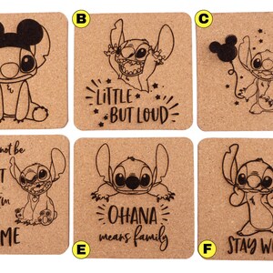 Disney Stitch Inspired Cork Coasters (Lilo and Stitch)