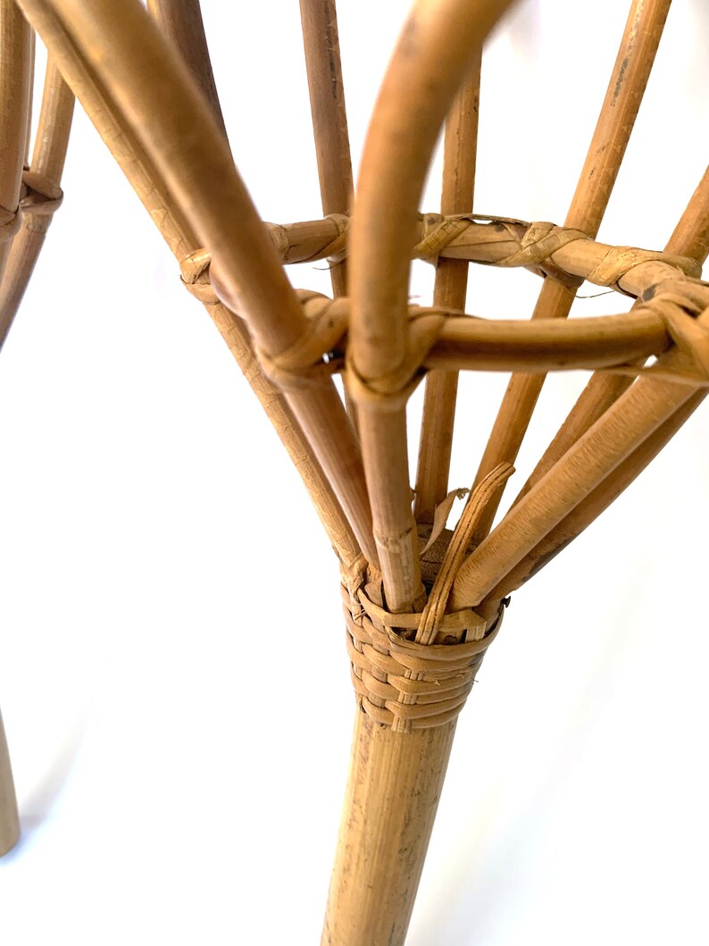 Vintage Rattan Game Scoops Jai Alai Takraw Wicker Bamboo Wall Baskets