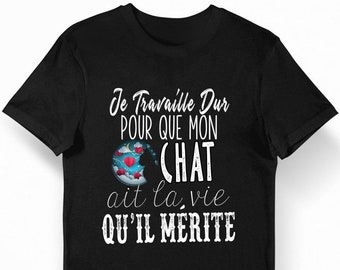 Cat | I work hard| Bio Women's Men's Child and Body Baby/Fun/Funny Cat and Animal Collection T-shirt