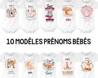 Body Bébé Prénom Fille 10 Modèles | Body bébé Naissance Cadeau | Vêtement Enfant mignon