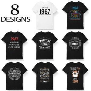 Birthday Gift Idea 56 years year 1967 | T-shirt Bio Men and Women Sweatshirt and Mug l 8 original humorous designs