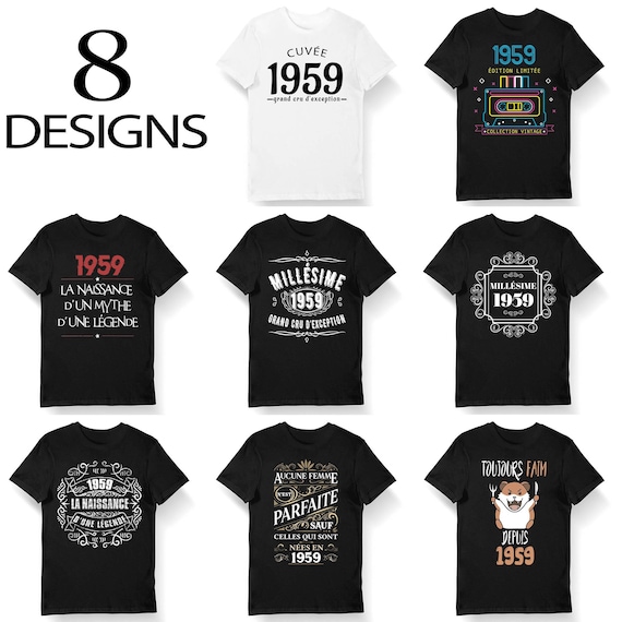 Idée Cadeau anniversaire 64 ans année 1959 T-shirt Bio Homme et