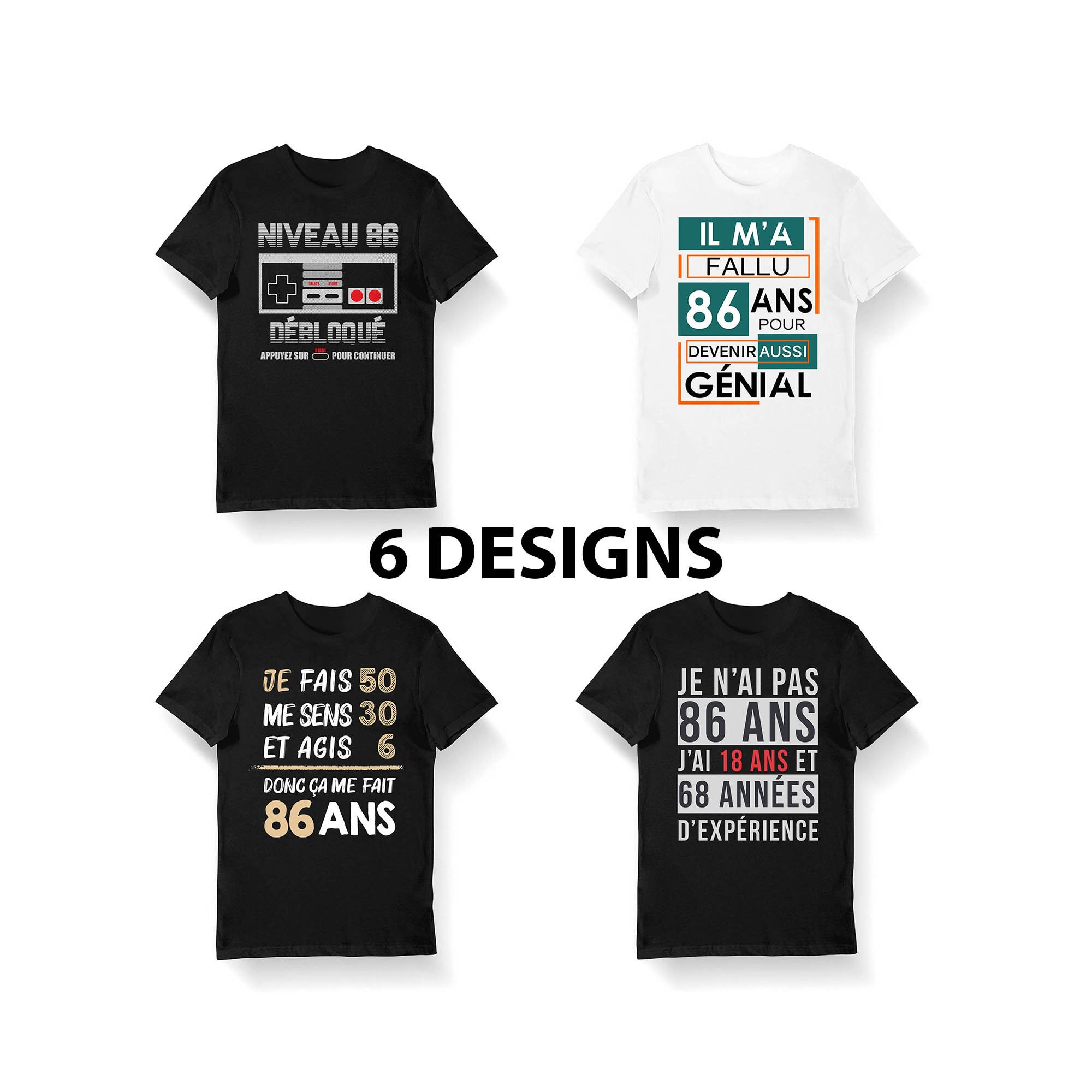 T-shirt Humour Anniversaire 86 Ans Homme - 'J'ai 18 Ans + 68 Ans D'expérience' - Cadeau Original Et Drôle