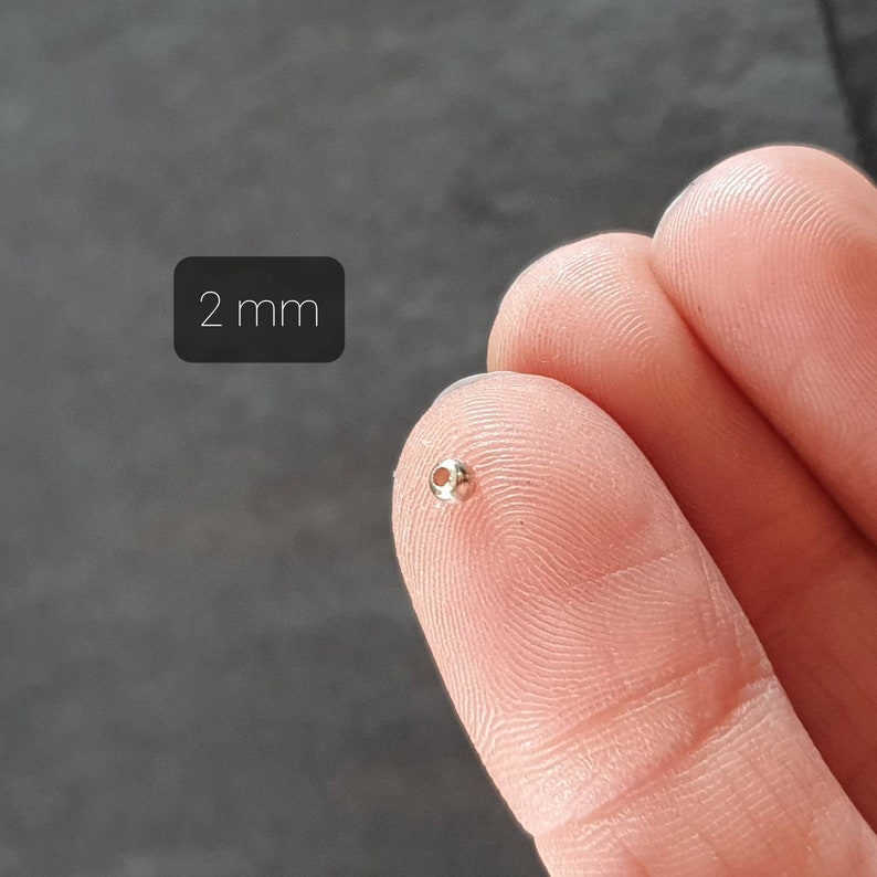 Perles gros trou en Laiton German Silver, 1 mm, 2 mm, 2,5 mm, 3mm, 4 mm, 5 mm et 6 mm Fourniture pour Micro-macramé image 4