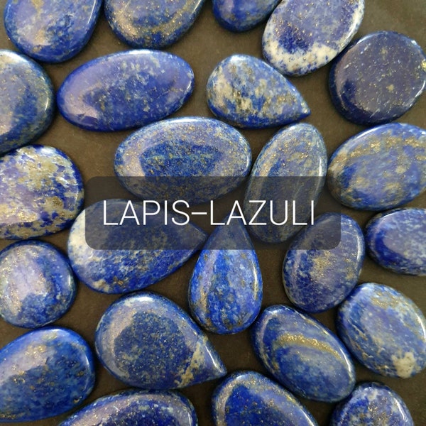 Cabochons Lapis-lazuli - Cabochons Pierres fines Bleues - Cabochons à sertir Micro-macramé ou wire