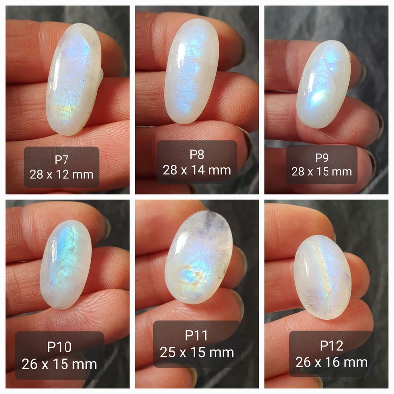 Peristeriet / witte labradoriet cabochons Witte fijne stenen cabochons met iriserende ijsblauwe reflecties Crimp cabochons afbeelding 3