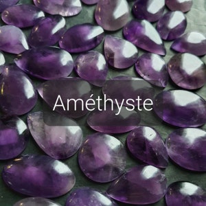 Amethyst cabochons - Purple fine stone cabochons - Micro-macrame or wire crimp cabochons